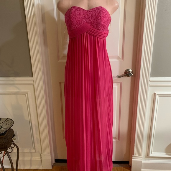 faisca Dresses & Skirts - COPY - Women’s junior pink strapless pleated high- low maxi lace top dress size…